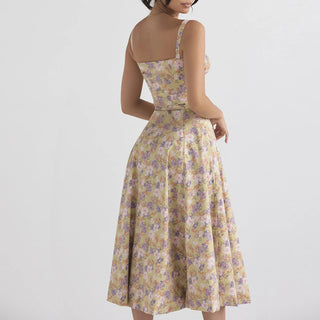 Floral Print Bustier Beach Dress - Diva Melody