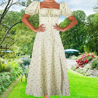 Floral Slim - Fit High Split Dress - Diva Melody