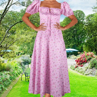 Floral Slim - Fit High Split Dress - Diva Melody