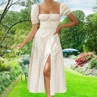 Floral Slim - Fit High Split Dress - Diva Melody