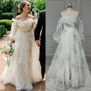 Floral Sweep Train Bridal Gown - Diva Melody