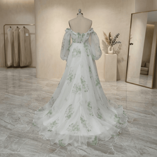 Floral Sweep Train Bridal Gown - Diva Melody