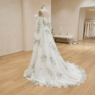 Floral Sweep Train Bridal Gown - Diva Melody