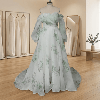 Floral Sweep Train Bridal Gown - Diva Melody