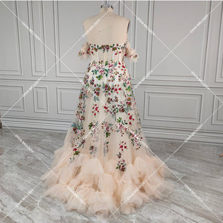 Floral Tulle Princess Wedding Dress - Diva Melody