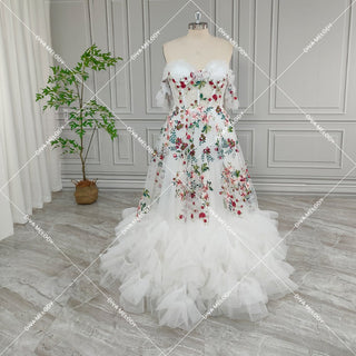 Floral Tulle Princess Wedding Dress - Diva Melody