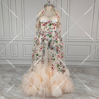 Floral Tulle Princess Wedding Dress - Diva Melody