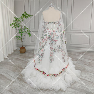 Floral Tulle Princess Wedding Dress - Diva Melody