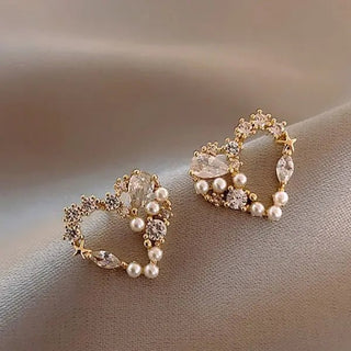 Flower Zircon Stud Earrings - Diva Melody