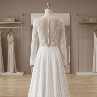 Flowy Chiffon Boho Wedding Dress - Diva Melody