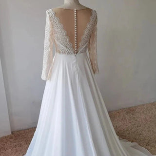 Flowy Chiffon Boho Wedding Dress - Diva Melody