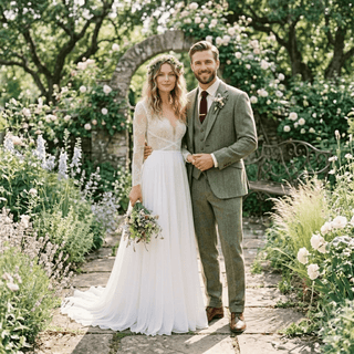 Flowy Chiffon Boho Wedding Dress - Diva Melody