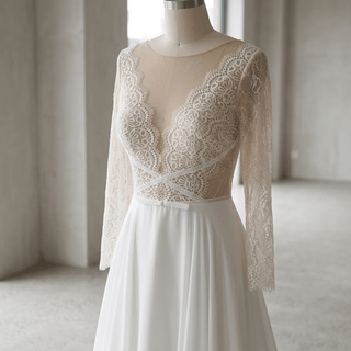 Flowy Chiffon Boho Wedding Dress - Diva Melody