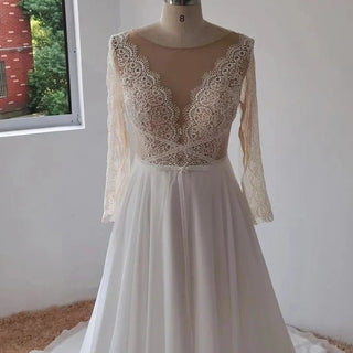 Flowy Chiffon Boho Wedding Dress - Diva Melody