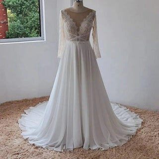 Flowy Chiffon Boho Wedding Dress - Diva Melody