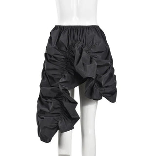 Folds Black Asymmetrical Loose Skirts - Diva Melody