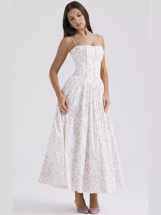 French-Style Spaghetti Strap Knee-Length Dress - Diva Melody