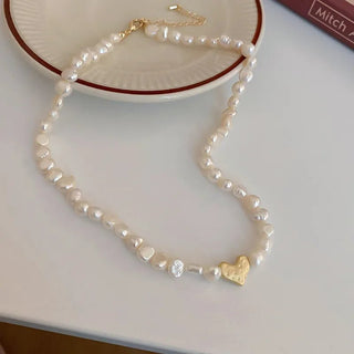 Freshwater Pearls Trendy Heart Choker Necklaces Bridal Engagement Neck Jewelry Birthday Gift - Diva Melody