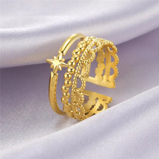 Geometric Heart Aesthetic Adjustable Ring Party Jewelry Gifts - Diva Melody