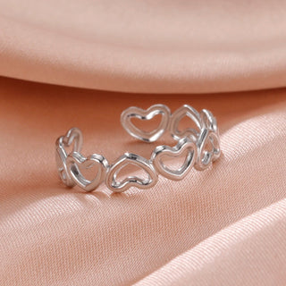 Geometric Heart Aesthetic Adjustable Ring Party Jewelry Gifts - Diva Melody