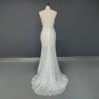 Glitter Beaded Mermaid Wedding Dress - Diva Melody