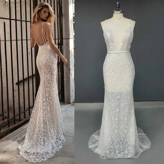 Glitter Beaded Mermaid Wedding Dress - Diva Melody