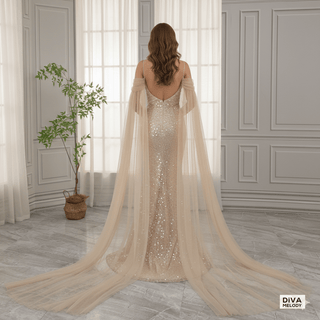 Glitter Tulle Mermaid Wedding Dress - Diva Melody