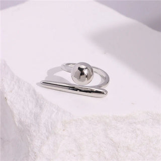 Glossy Wide Version Exaggerated Metal Adjustable Rings - Diva Melody