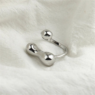 Glossy Wide Version Exaggerated Metal Adjustable Rings - Diva Melody