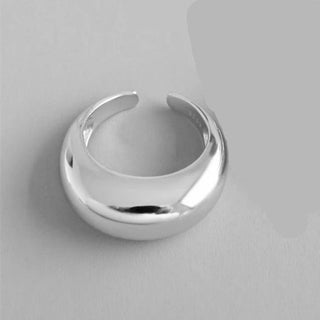 Glossy Wide Version Exaggerated Metal Adjustable Rings - Diva Melody