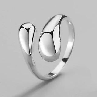 Glossy Wide Version Exaggerated Metal Adjustable Rings - Diva Melody