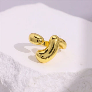 Glossy Wide Version Exaggerated Metal Adjustable Rings - Diva Melody