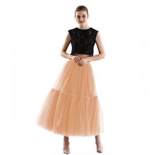 Gothic Pleated Maxi Long Tulle Skirts - Diva Melody