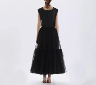 Gothic Pleated Maxi Long Tulle Skirts - Diva Melody