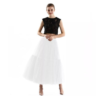 Gothic Pleated Maxi Long Tulle Skirts - Diva Melody