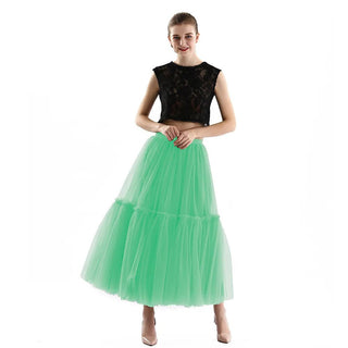 Gothic Pleated Maxi Long Tulle Skirts - Diva Melody