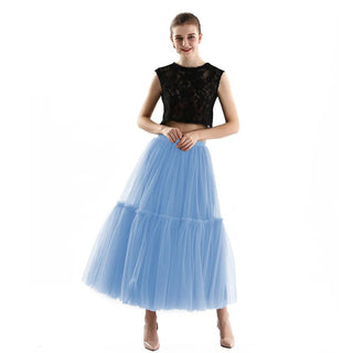 Gothic Pleated Maxi Long Tulle Skirts - Diva Melody