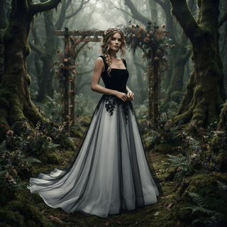 Gothic Tulle Wedding Dress - Diva Melody