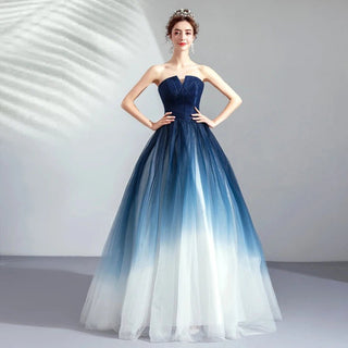 Gradient Strapless Long Evening Prom Formal Dresses - Diva Melody