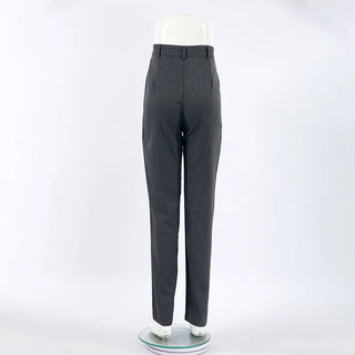 Gray Office Pencil Pintuck Pants - Diva Melody