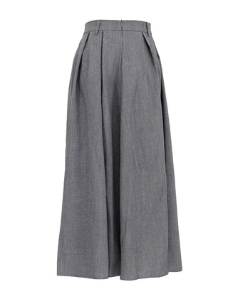 Grey High - Waist Pleated Skirt - Diva Melody