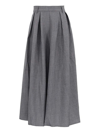 Grey High - Waist Pleated Skirt - Diva Melody