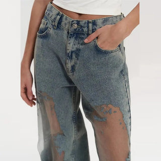 Grunge Ripped Baggy Jeans - Diva Melody