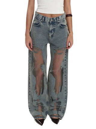 Grunge Ripped Baggy Jeans - Diva Melody