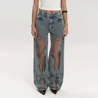 Grunge Ripped Baggy Jeans - Diva Melody