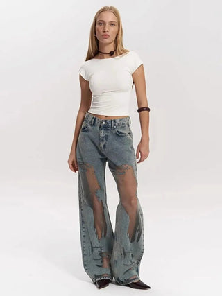 Grunge Ripped Baggy Jeans - Diva Melody