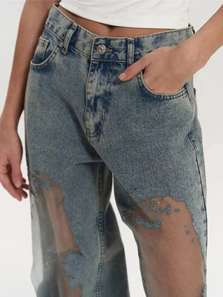 Grunge Ripped Baggy Jeans - Diva Melody