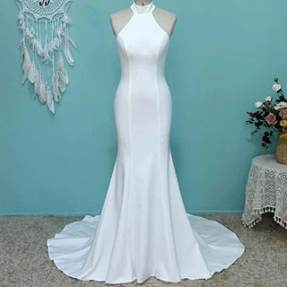 Halter Neck Mermaid Wedding Dress - Diva Melody