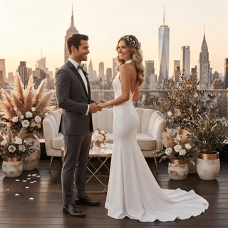Halter Neck Mermaid Wedding Dress - Diva Melody