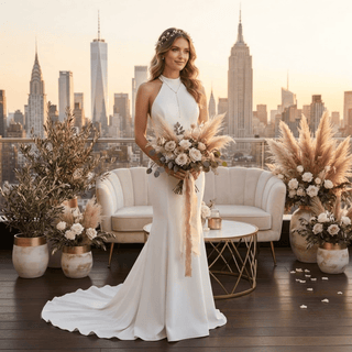 Halter Neck Mermaid Wedding Dress - Diva Melody